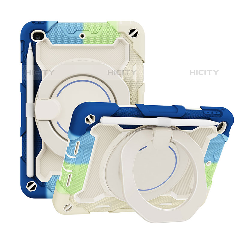 Funda Bumper Silicona y Plastico Mate Carcasa con Soporte L03 para Apple iPad Mini 5 (2019) Azul Cielo