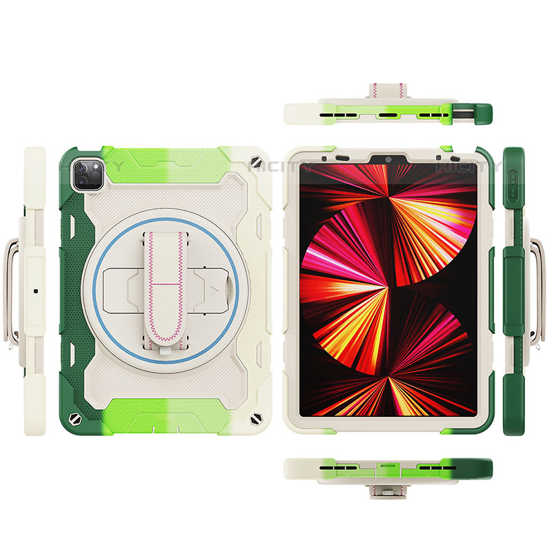 Funda Bumper Silicona y Plastico Mate Carcasa con Soporte L03 para Apple iPad Pro 11 (2020)