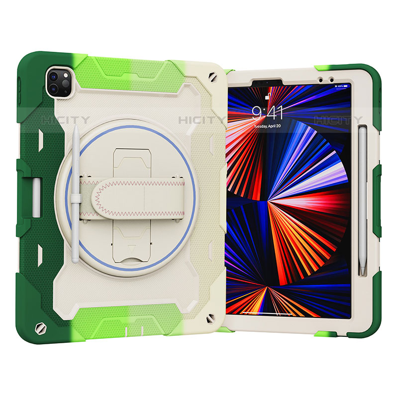 Funda Bumper Silicona y Plastico Mate Carcasa con Soporte L03 para Apple iPad Pro 12.9 (2020)