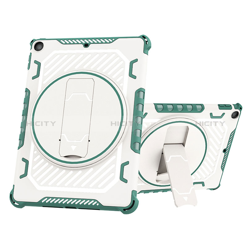 Funda Bumper Silicona y Plastico Mate Carcasa con Soporte L03 para Apple New iPad 9.7 (2017) Verde