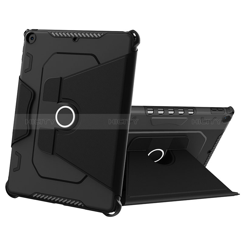 Funda Bumper Silicona y Plastico Mate Carcasa con Soporte L04 para Apple New iPad 9.7 (2017) Negro