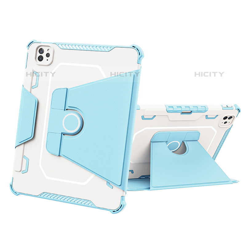 Funda Bumper Silicona y Plastico Mate Carcasa con Soporte L05 para Apple iPad Pro 11 (2020) Azul