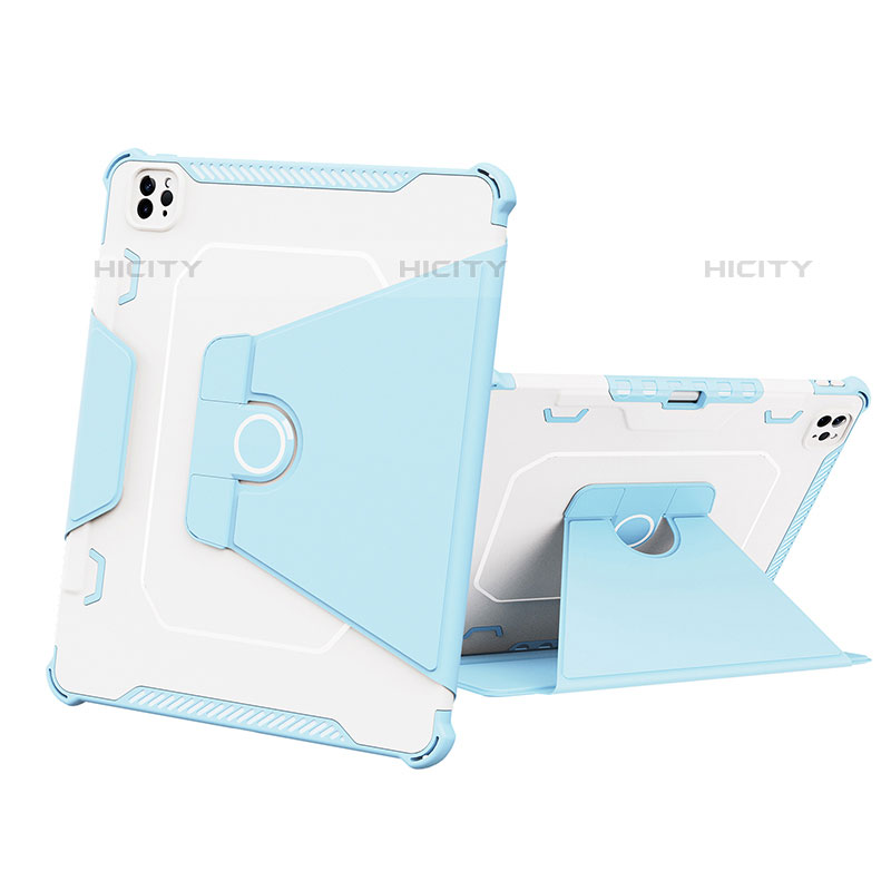 Funda Bumper Silicona y Plastico Mate Carcasa con Soporte L05 para Apple iPad Pro 12.9 (2020) Azul