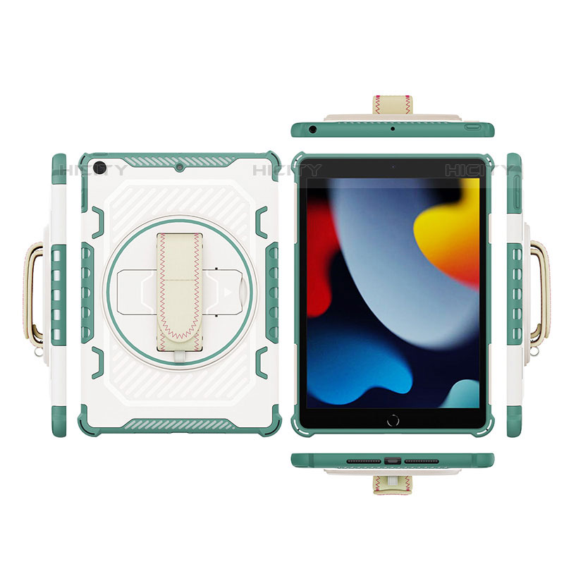 Funda Bumper Silicona y Plastico Mate Carcasa con Soporte L07 para Apple iPad 10.2 (2020)