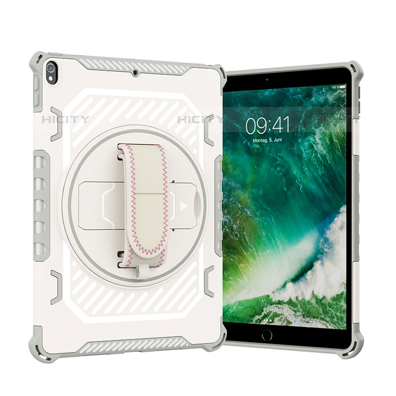 Funda Bumper Silicona y Plastico Mate Carcasa con Soporte L07 para Apple iPad Pro 10.5