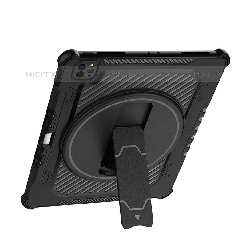 Funda Bumper Silicona y Plastico Mate Carcasa con Soporte L08 para Apple iPad Pro 12.9 (2020)