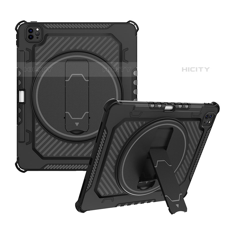 Funda Bumper Silicona y Plastico Mate Carcasa con Soporte L08 para Apple iPad Pro 12.9 (2020)