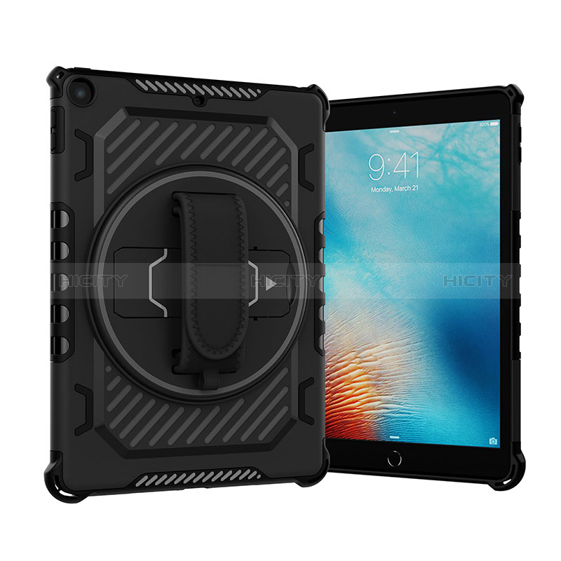 Funda Bumper Silicona y Plastico Mate Carcasa con Soporte L08 para Apple New iPad 9.7 (2017)