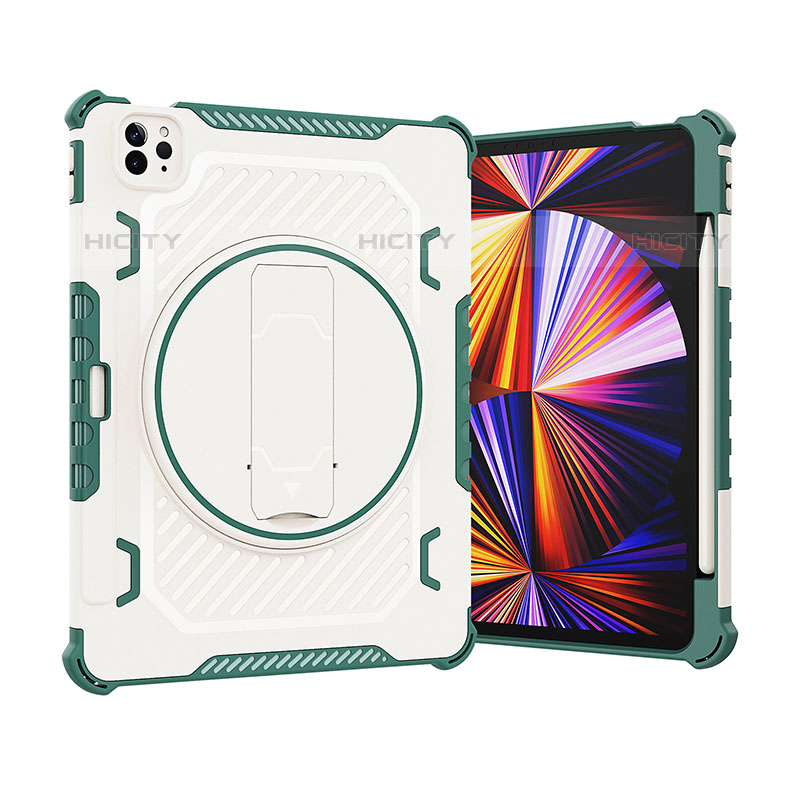 Funda Bumper Silicona y Plastico Mate Carcasa con Soporte L09 para Apple iPad Pro 11 (2020)