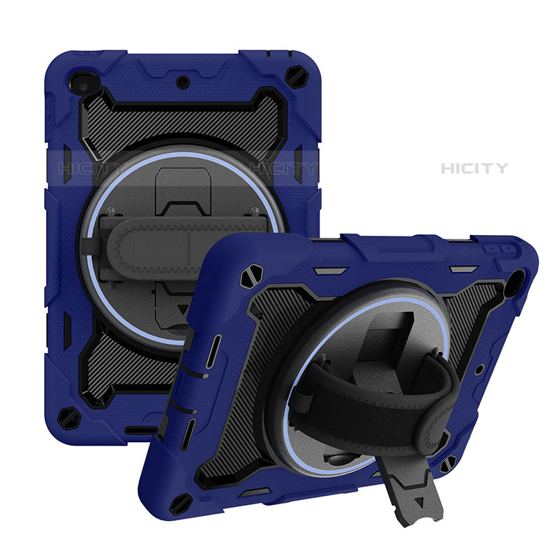 Funda Bumper Silicona y Plastico Mate Carcasa con Soporte L10 para Apple iPad Mini 5 (2019) Azul