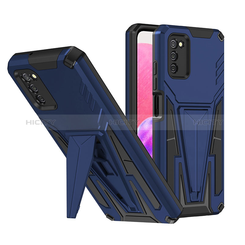 Funda Bumper Silicona y Plastico Mate Carcasa con Soporte MQ1 para Samsung Galaxy A02s