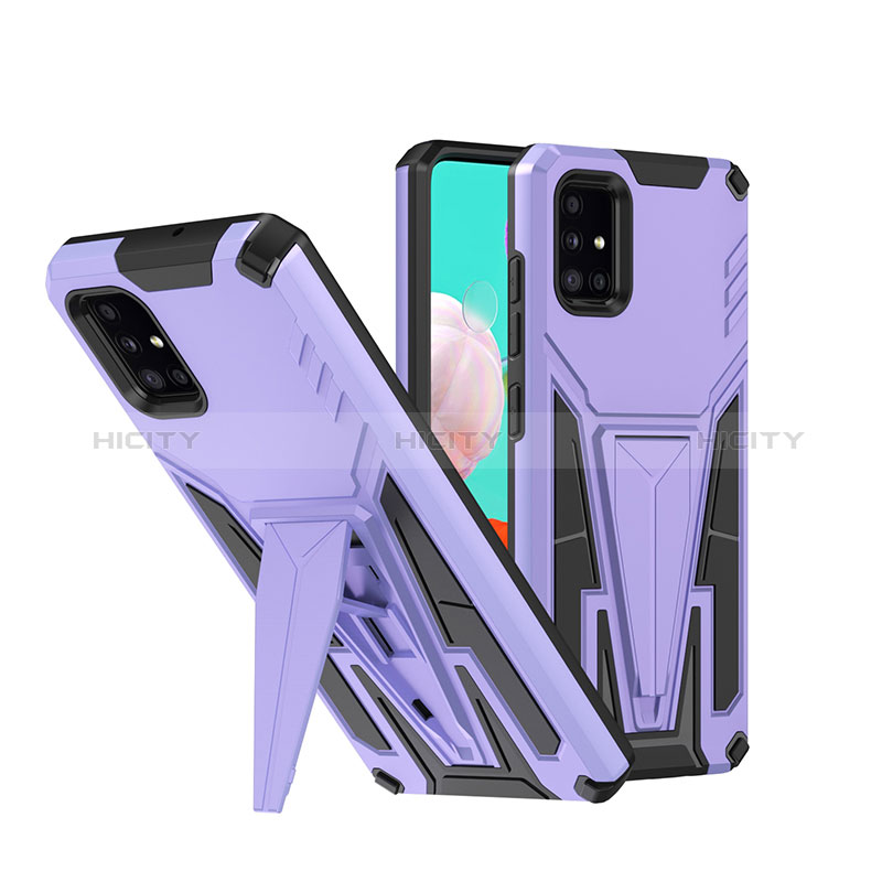 Funda Bumper Silicona y Plastico Mate Carcasa con Soporte MQ1 para Samsung Galaxy A71 4G A715