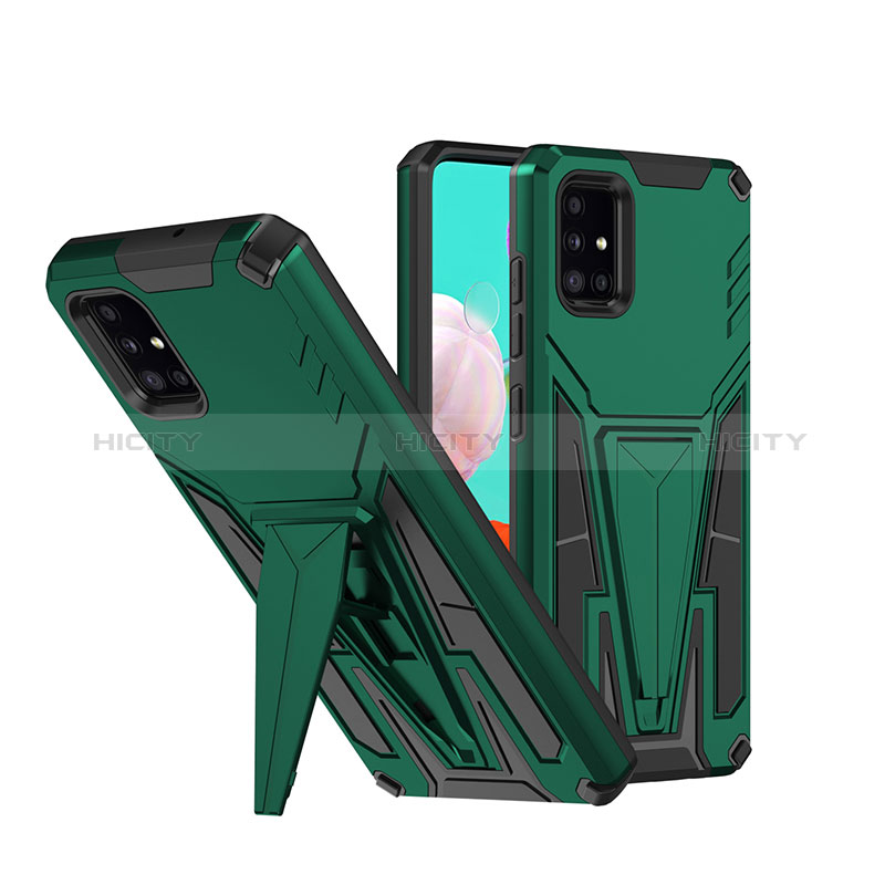 Funda Bumper Silicona y Plastico Mate Carcasa con Soporte MQ1 para Samsung Galaxy A71 4G A715