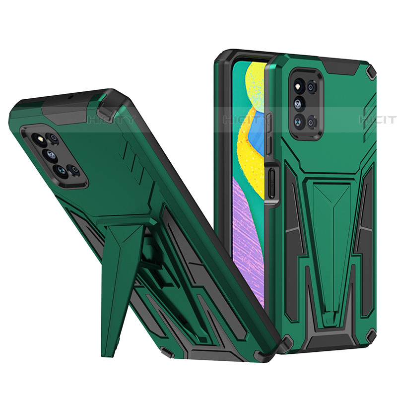 Funda Bumper Silicona y Plastico Mate Carcasa con Soporte MQ1 para Samsung Galaxy F52 5G