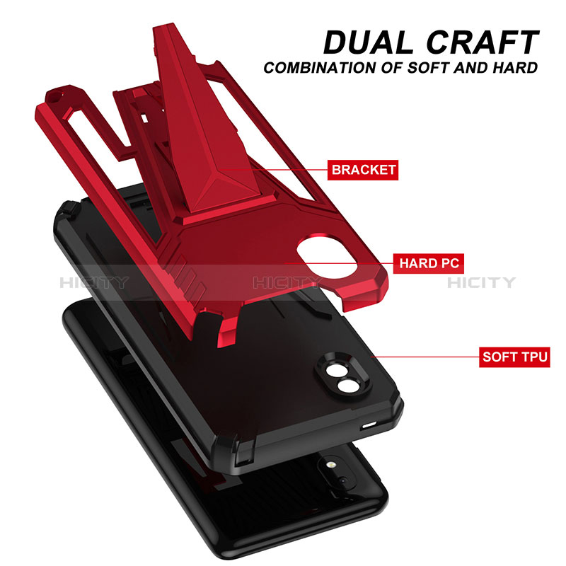 Funda Bumper Silicona y Plastico Mate Carcasa con Soporte MQ1 para Samsung Galaxy M01 Core