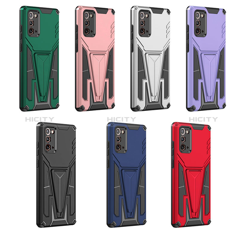 Funda Bumper Silicona y Plastico Mate Carcasa con Soporte MQ1 para Samsung Galaxy Note 20 5G