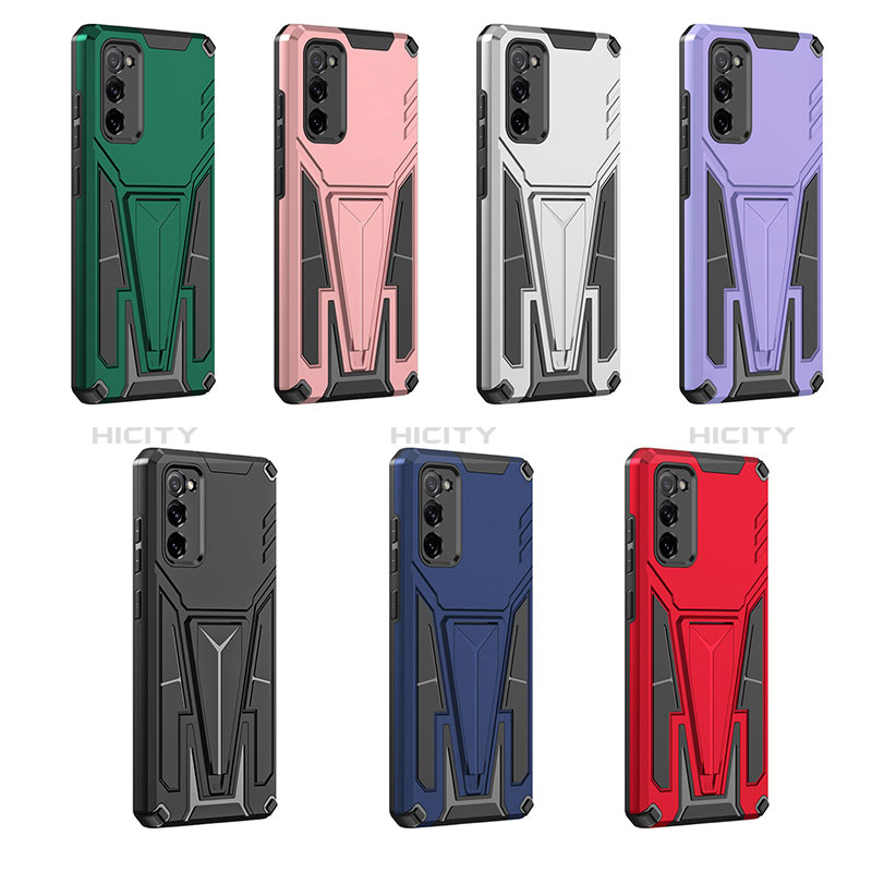 Funda Bumper Silicona y Plastico Mate Carcasa con Soporte MQ1 para Samsung Galaxy S20 Lite 5G