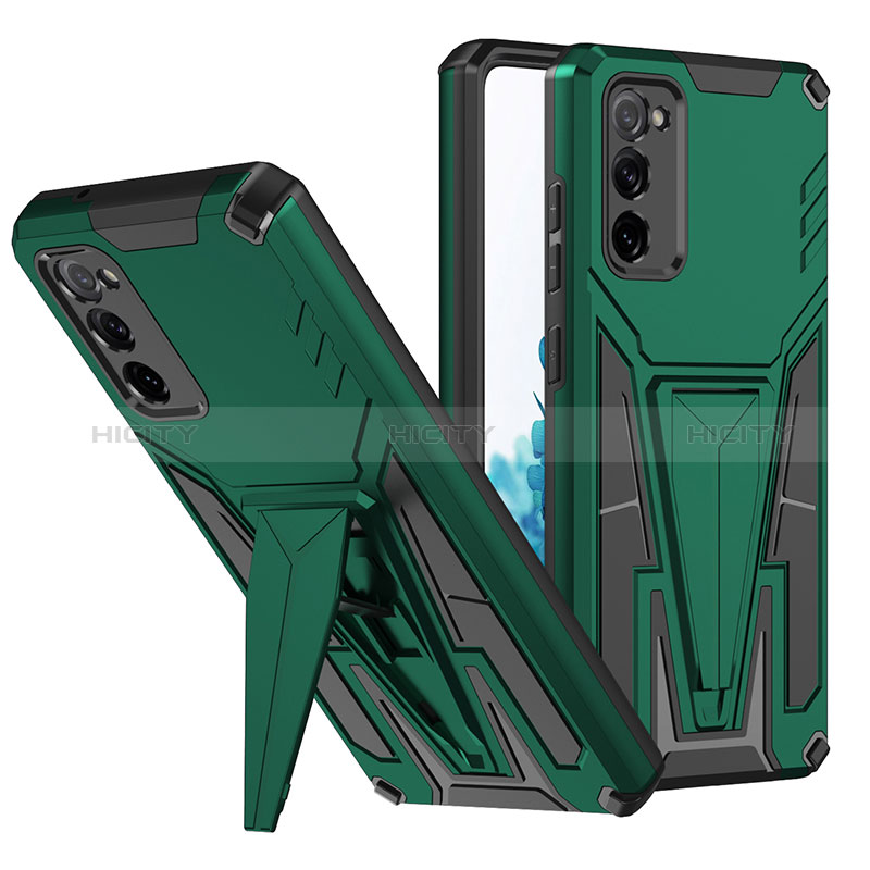 Funda Bumper Silicona y Plastico Mate Carcasa con Soporte MQ1 para Samsung Galaxy S20 Lite 5G Verde