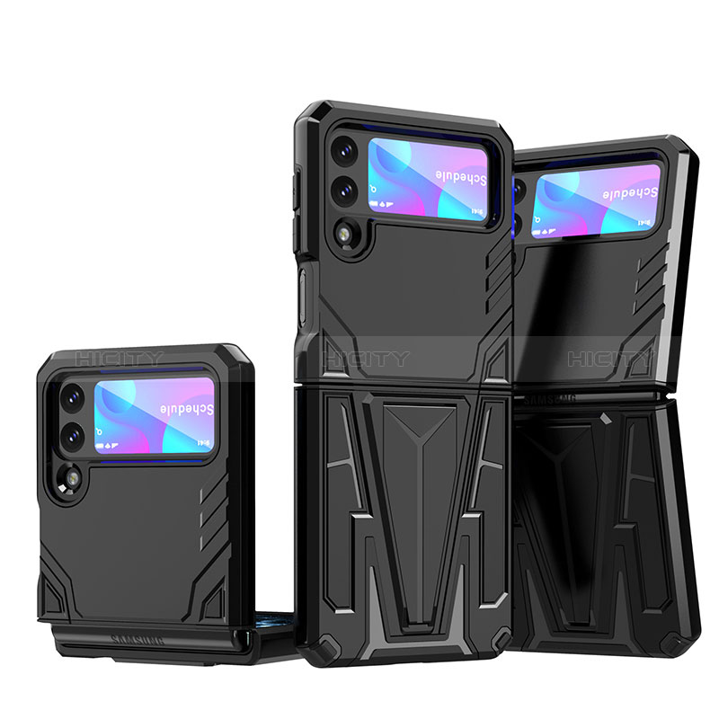 Funda Bumper Silicona y Plastico Mate Carcasa con Soporte MQ1 para Samsung Galaxy Z Flip3 5G