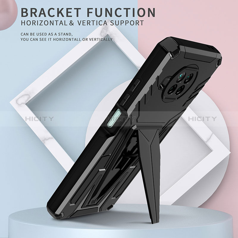 Funda Bumper Silicona y Plastico Mate Carcasa con Soporte MQ1 para Xiaomi Mi 10i 5G
