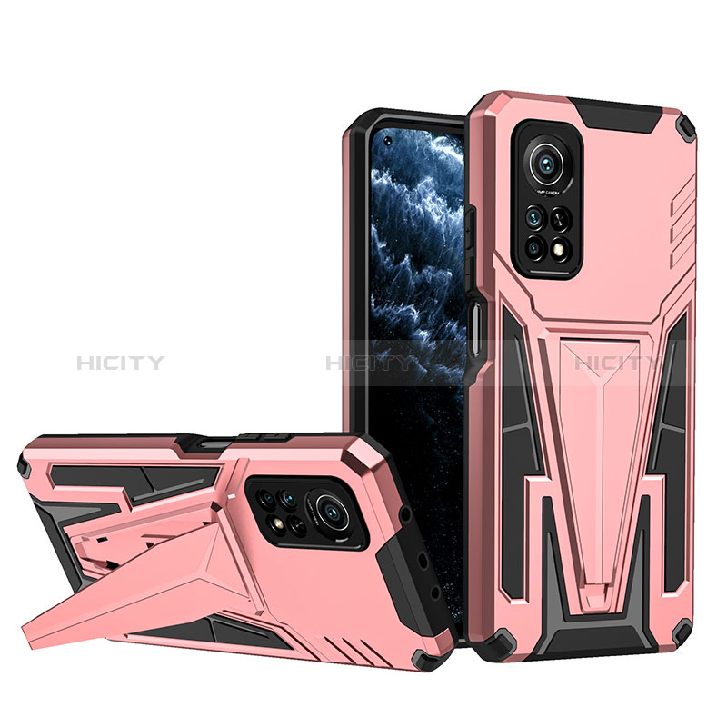 Funda Bumper Silicona y Plastico Mate Carcasa con Soporte MQ1 para Xiaomi Mi 10T Pro 5G