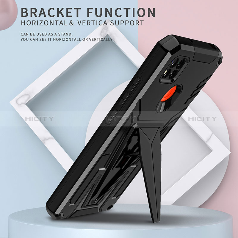 Funda Bumper Silicona y Plastico Mate Carcasa con Soporte MQ1 para Xiaomi Redmi 9 India