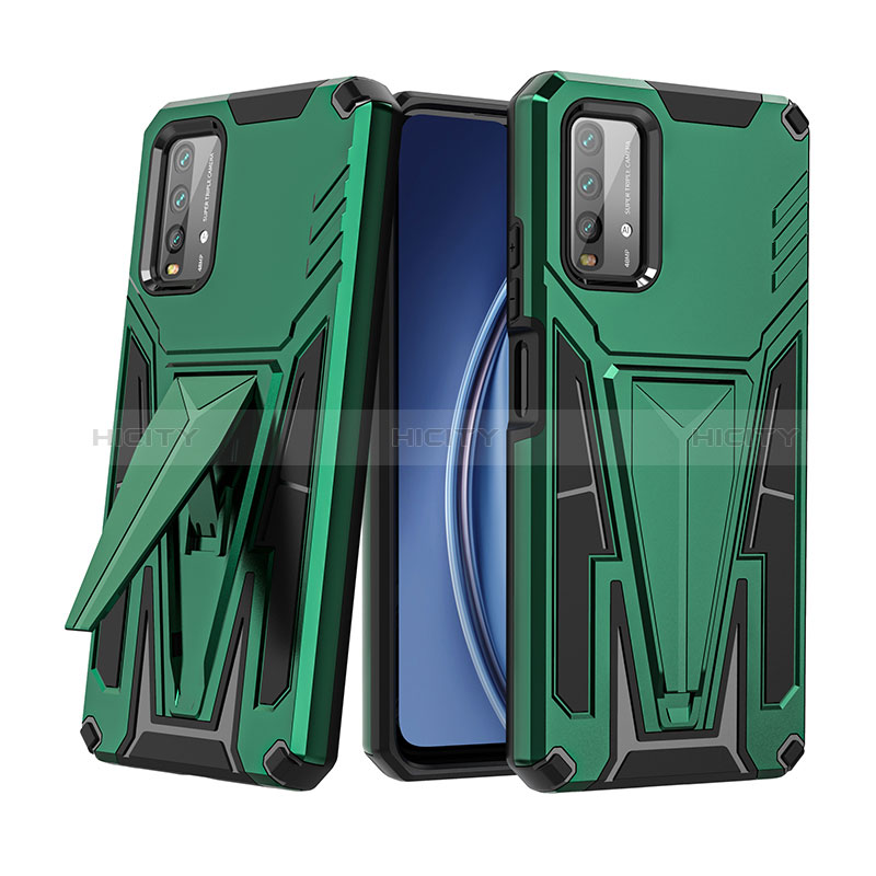 Funda Bumper Silicona y Plastico Mate Carcasa con Soporte MQ1 para Xiaomi Redmi 9T 4G