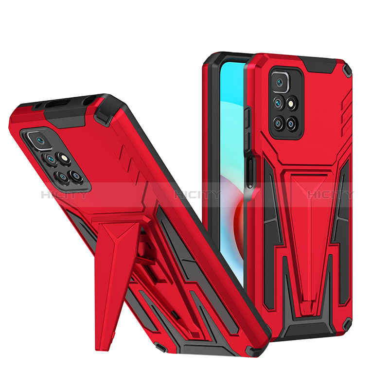 Funda Bumper Silicona y Plastico Mate Carcasa con Soporte MQ1 para Xiaomi Redmi Note 11 4G (2021)