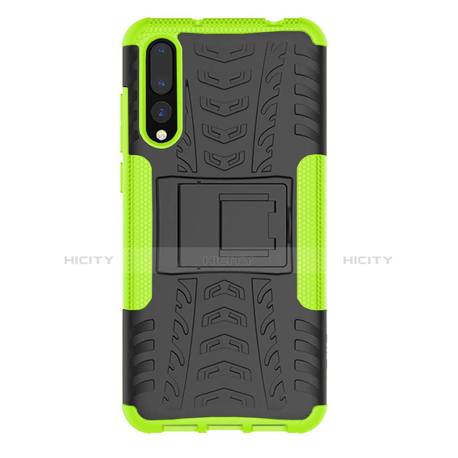 Funda Bumper Silicona y Plastico Mate Carcasa con Soporte P02 para Huawei P20 Pro Verde