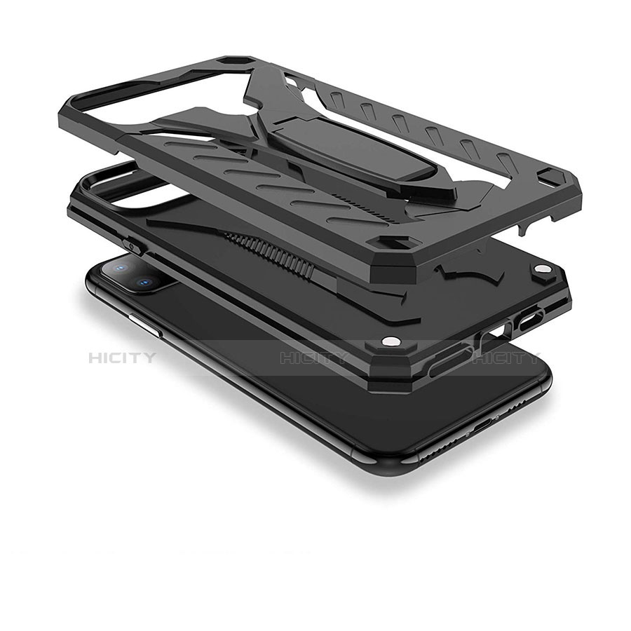 Funda Bumper Silicona y Plastico Mate Carcasa con Soporte para Apple iPhone 11 Pro Max