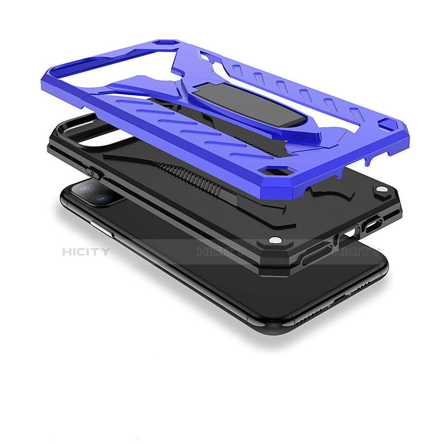 Funda Bumper Silicona y Plastico Mate Carcasa con Soporte para Apple iPhone 11 Pro Max