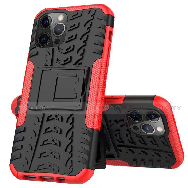 Funda Bumper Silicona y Plastico Mate Carcasa con Soporte para Apple iPhone 12 Pro