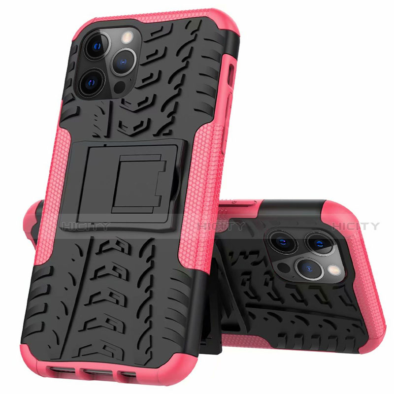 Funda Bumper Silicona y Plastico Mate Carcasa con Soporte para Apple iPhone 12 Pro