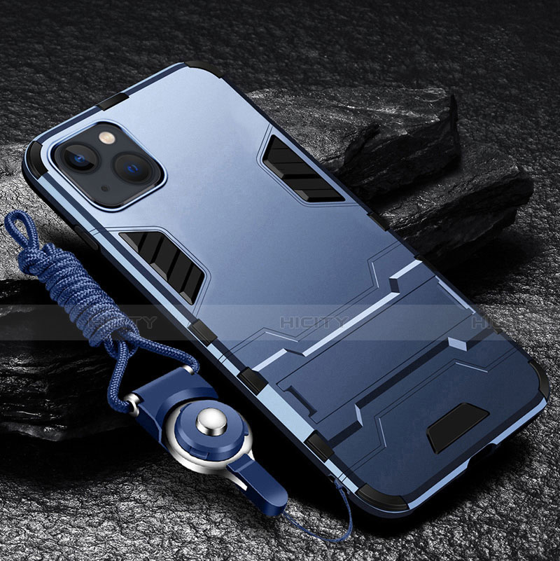 Funda Bumper Silicona y Plastico Mate Carcasa con Soporte para Apple iPhone 15 Plus