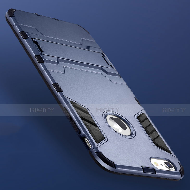 Funda Bumper Silicona y Plastico Mate Carcasa con Soporte para Apple iPhone 6 Plus
