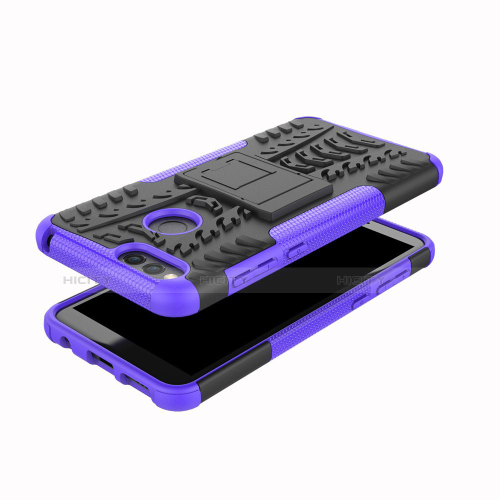 Funda Bumper Silicona y Plastico Mate Carcasa con Soporte para Huawei Enjoy 8e