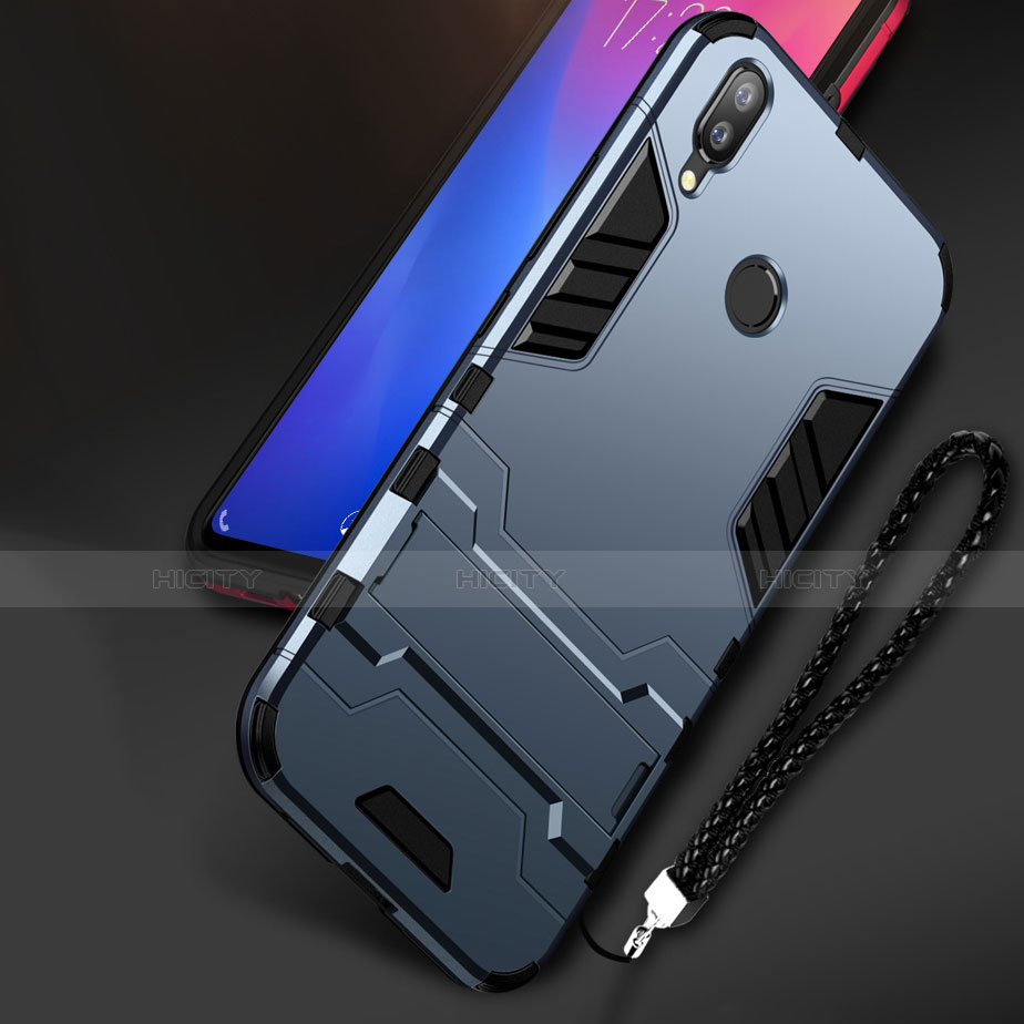 Funda Bumper Silicona y Plastico Mate Carcasa con Soporte para Huawei Honor 10 Lite