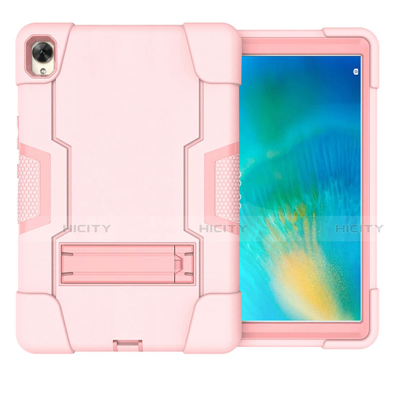 Funda Bumper Silicona y Plastico Mate Carcasa con Soporte para Huawei MatePad 10.8 Rosa