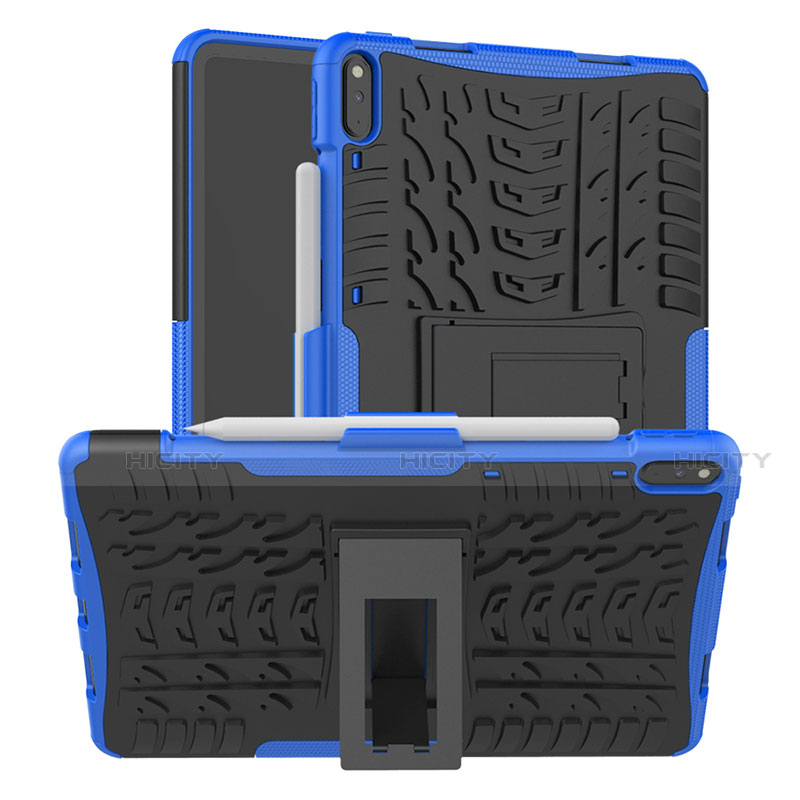 Funda Bumper Silicona y Plastico Mate Carcasa con Soporte para Huawei MatePad Pro Azul
