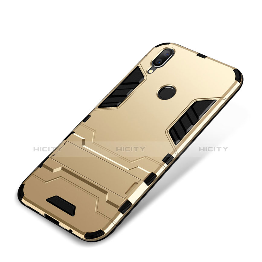 Funda Bumper Silicona y Plastico Mate Carcasa con Soporte para Huawei Nova 3i Oro