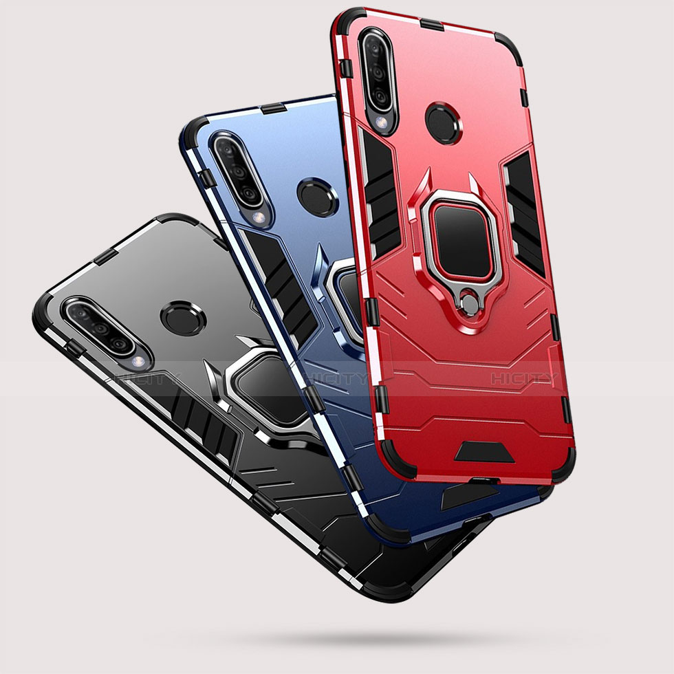 Funda Bumper Silicona y Plastico Mate Carcasa con Soporte para Huawei Nova 4e