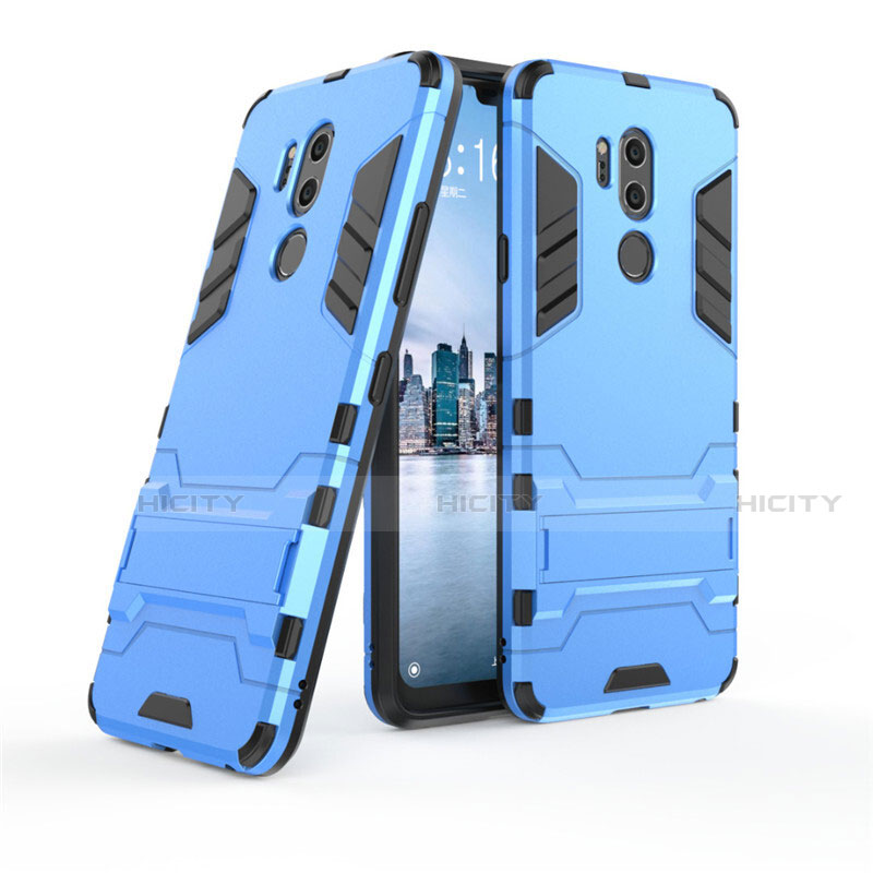 Funda Bumper Silicona y Plastico Mate Carcasa con Soporte para LG G7