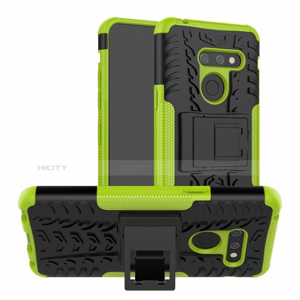 Funda Bumper Silicona y Plastico Mate Carcasa con Soporte para LG G8 ThinQ