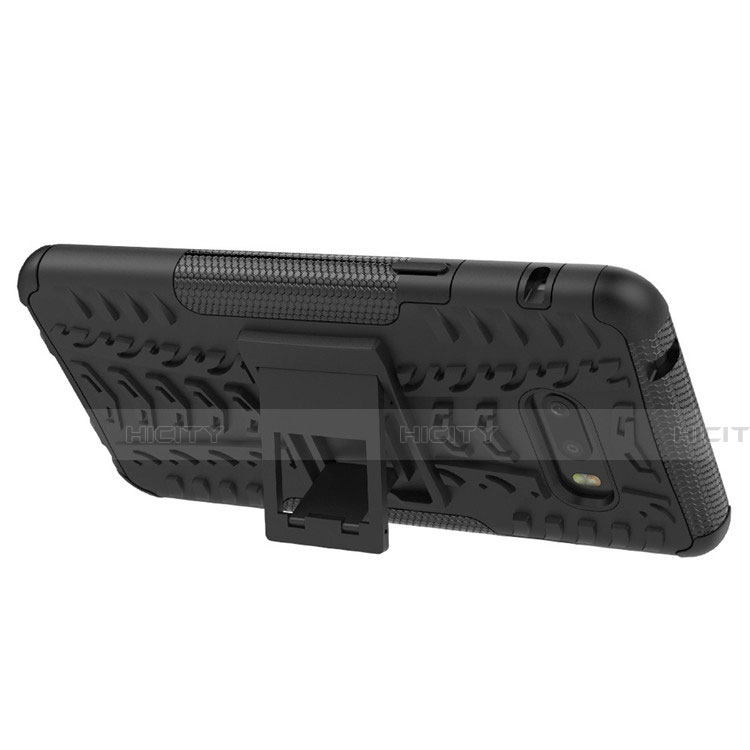 Funda Bumper Silicona y Plastico Mate Carcasa con Soporte para LG G8X ThinQ