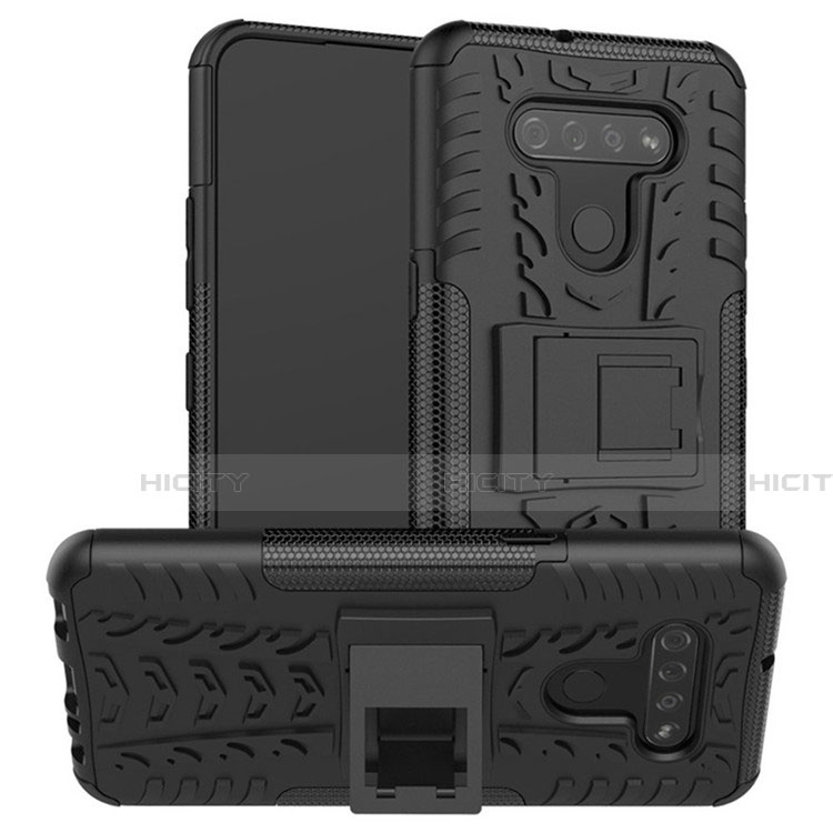 Funda Bumper Silicona y Plastico Mate Carcasa con Soporte para LG K51