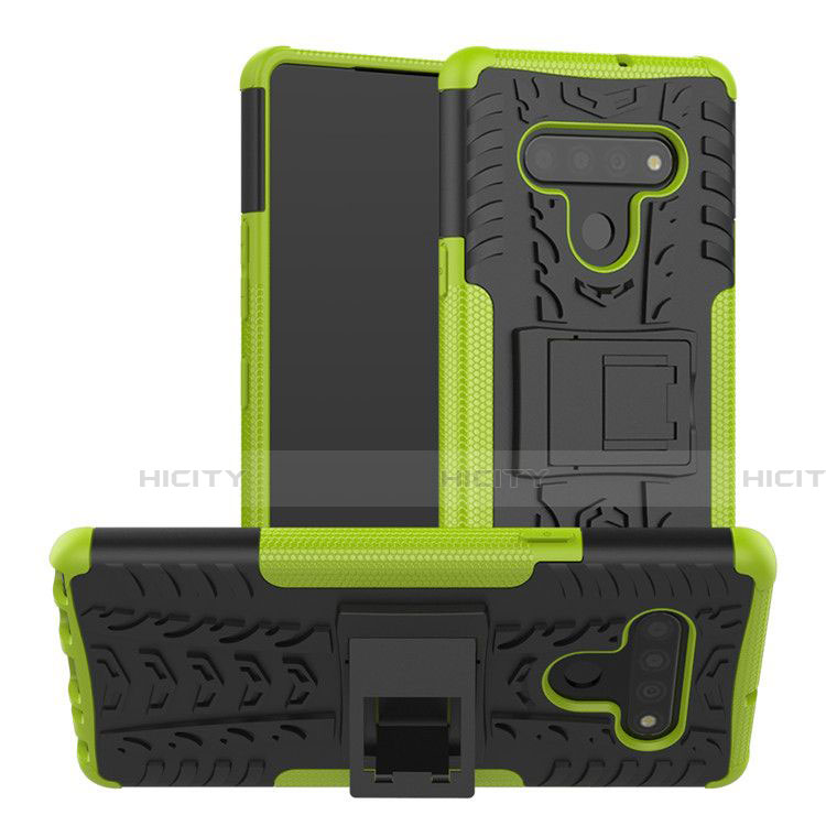 Funda Bumper Silicona y Plastico Mate Carcasa con Soporte para LG Stylo 6 Verde