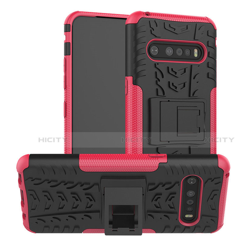 Funda Bumper Silicona y Plastico Mate Carcasa con Soporte para LG V60 ThinQ 5G