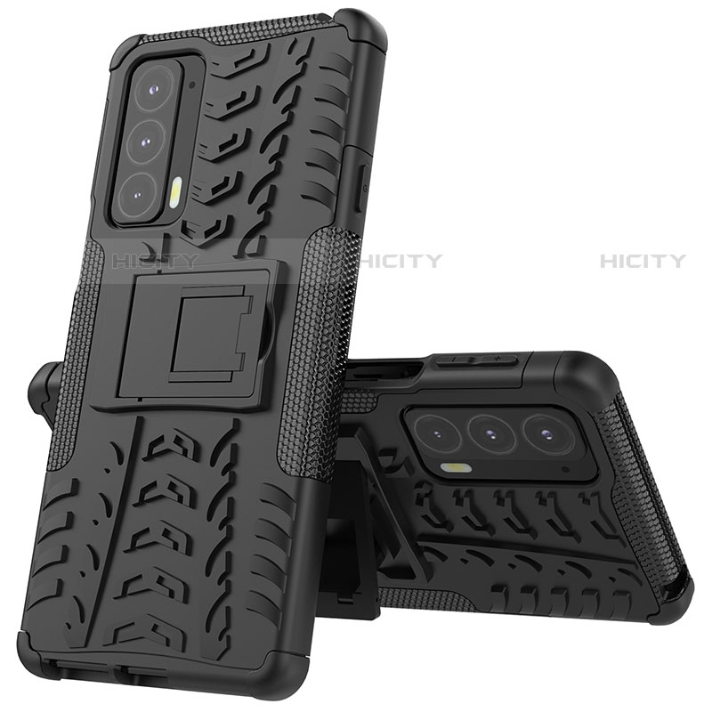 Funda Bumper Silicona y Plastico Mate Carcasa con Soporte para Motorola Moto Edge 20 5G