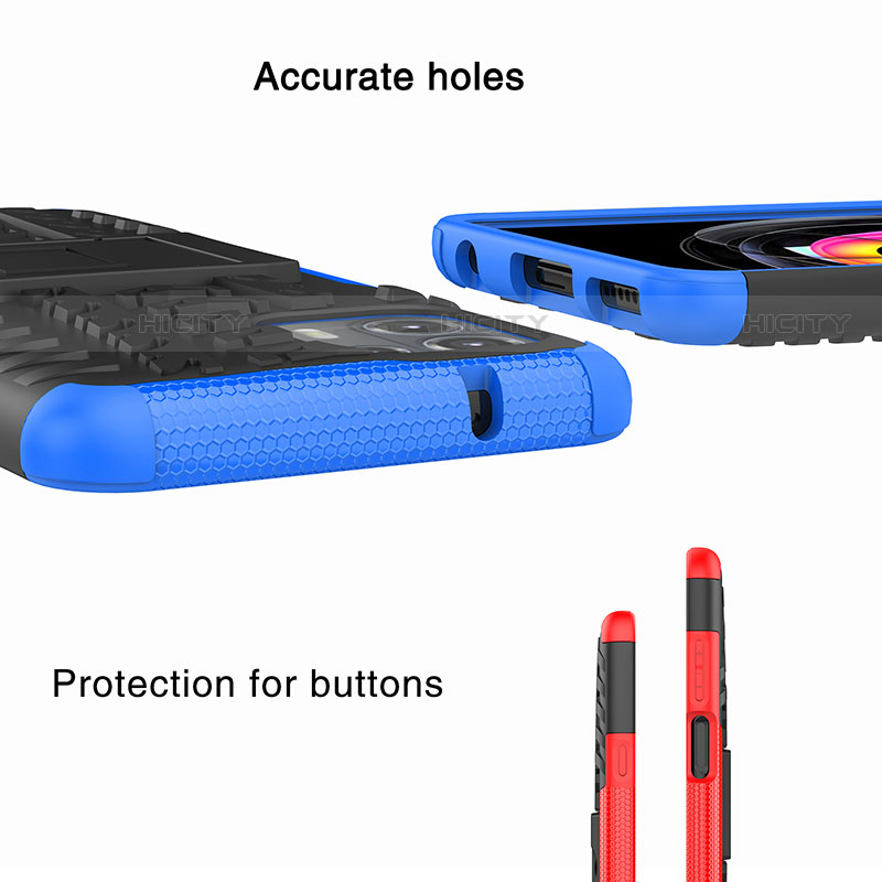 Funda Bumper Silicona y Plastico Mate Carcasa con Soporte para Motorola Moto Edge 20 Lite 5G