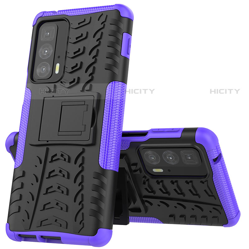 Funda Bumper Silicona y Plastico Mate Carcasa con Soporte para Motorola Moto Edge 20 Pro 5G